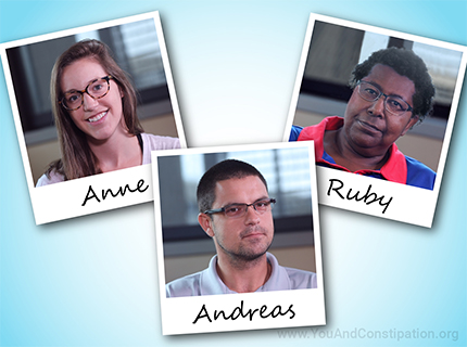 Hear from a variety of patients about their experience living with constipation